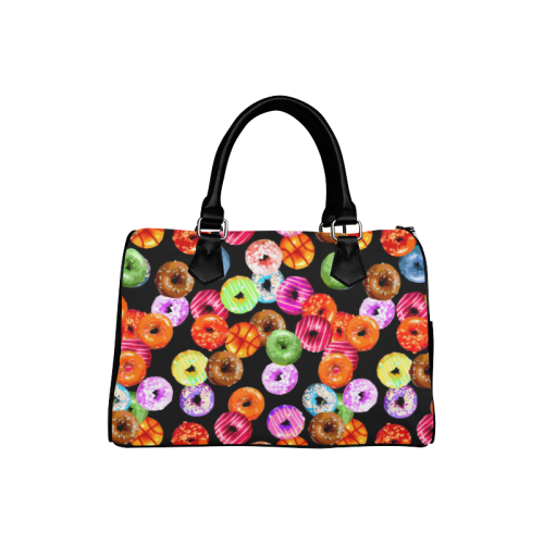 Colorful Yummy DONUTS pattern Boston Handbag (Model 1621)