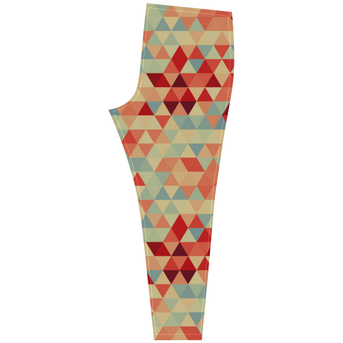 Modern Hipster TRINAGLES pattern red blue beige Cassandra Women's Leggings (Model L01)