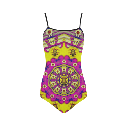 Celebrating summer in soul and mind mandala style Strap Swimsuit ( Model S05)