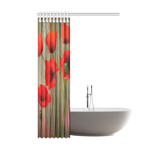 Watercolor Poppies Shower Curtain 48"x72"