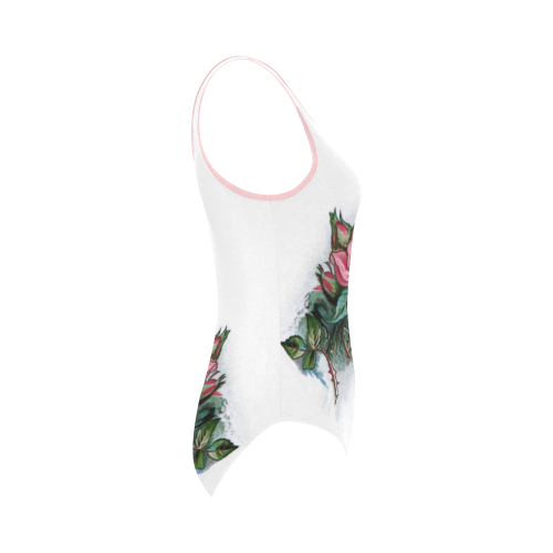 Roses Vintage Floral Vest One Piece Swimsuit (Model S04)