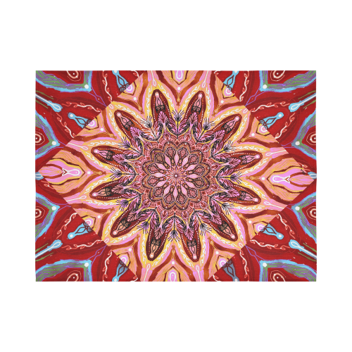 mandala beach 4 Cotton Linen Wall Tapestry 80"x 60"