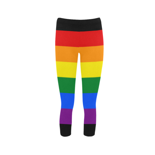 Gay Pride Rainbow Flag Stripes Capri Legging (Model L02)