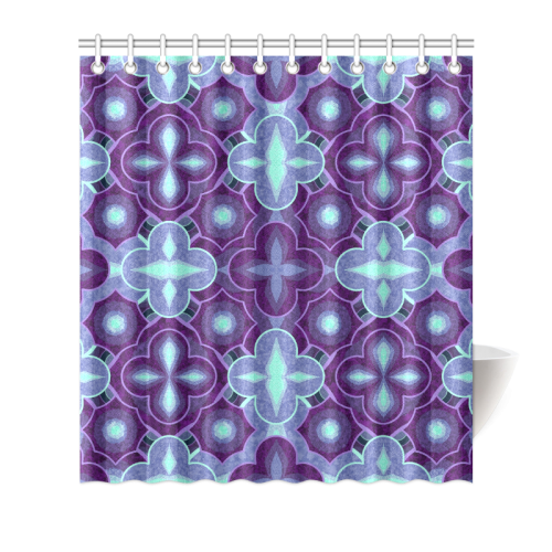 Purple blue pattern Shower Curtain 66"x72"