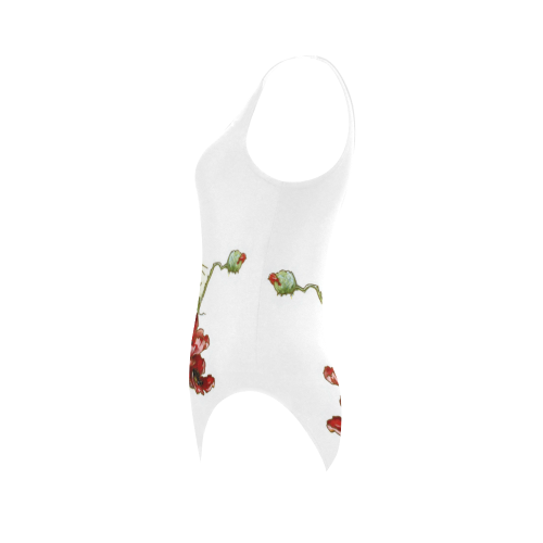 Vintage Floral Daisies Poppies Vest One Piece Swimsuit (Model S04)