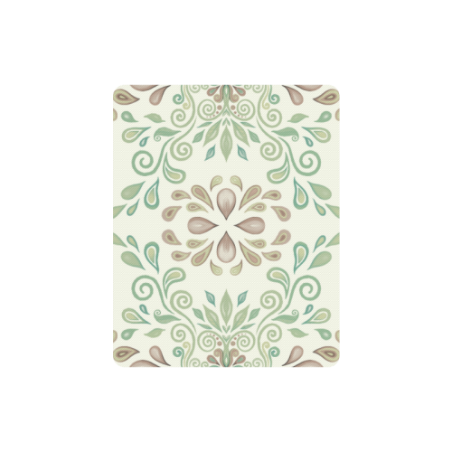 Green watercolor ornaments Rectangle Mousepad