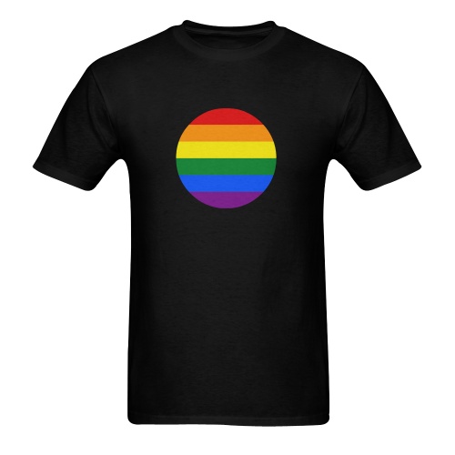 Gay Pride Rainbow Flag Stripes Men's T-Shirt in USA Size (Two Sides Printing)