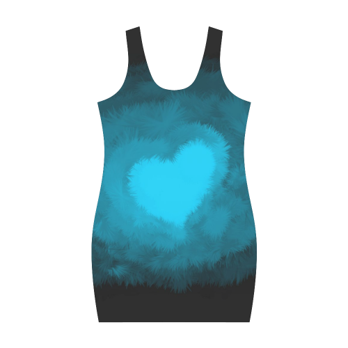 Blue, Fluffy Heart Medea Vest Dress (Model D06)