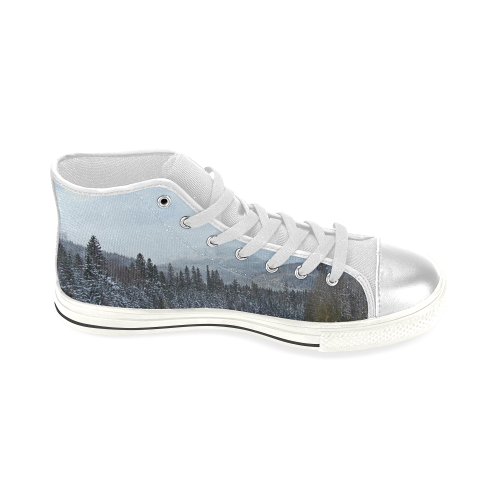 Winter Wonderland Women's Classic High Top Canvas Shoes (Model 017)