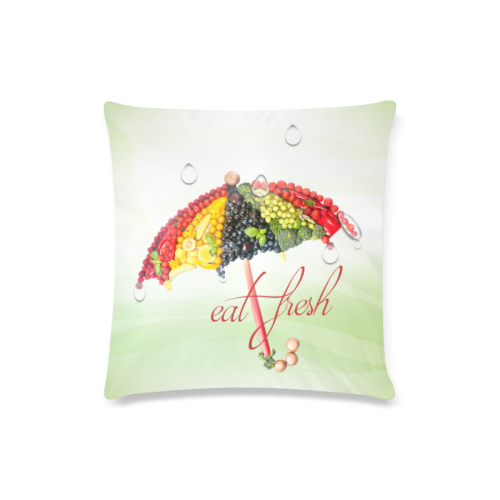 Eat Fresh Umbrella Vegan RAW Custom Zippered Pillow Case 16"x16"(Twin Sides)