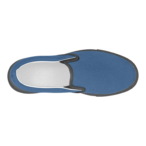 Cool Black Men's Slip-on Canvas Shoes (Model 019)