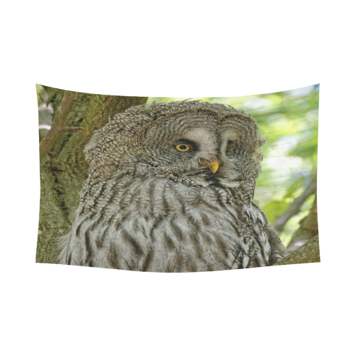 Adorable Little Owl Cotton Linen Wall Tapestry 90"x 60"