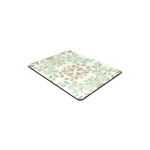 Green watercolor ornaments Rectangle Mousepad