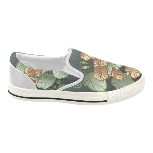 Art Nouveau Garden Women's Slip-on Canvas Shoes (Model 019)