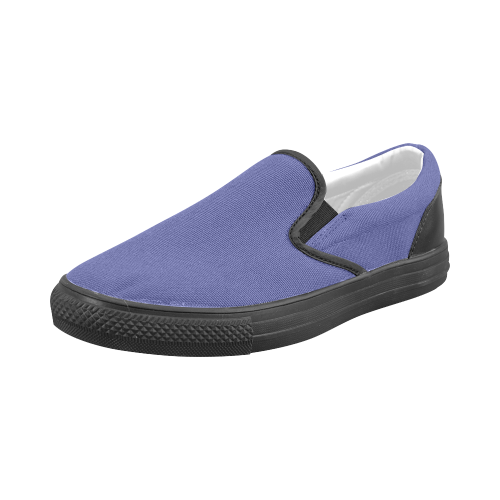 Royal Blue Men's Slip-on Canvas Shoes (Model 019)