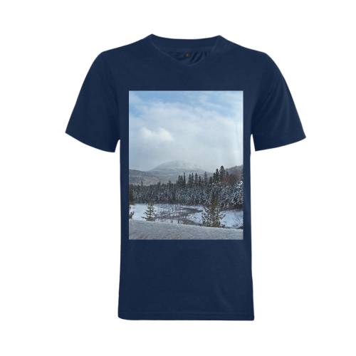 Winter Wonderland Men's V-Neck T-shirt  Big Size(USA Size) (Model T10)
