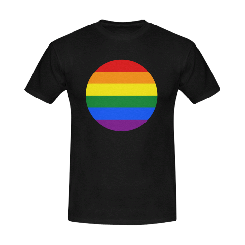 Gay Pride Rainbow Flag Stripes Men's Slim Fit T-shirt (Model T13)