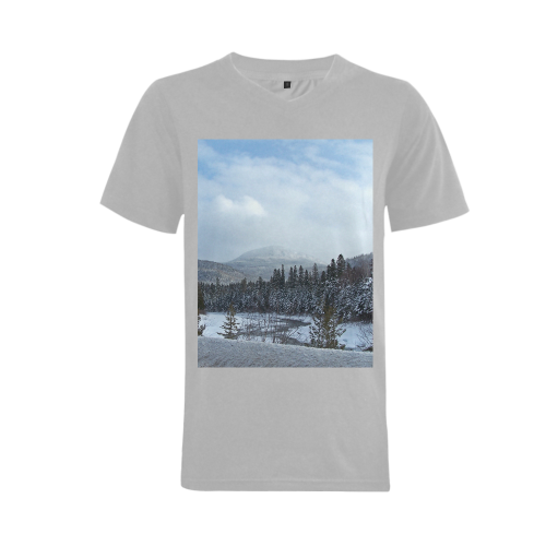 Winter Wonderland Men's V-Neck T-shirt (USA Size) (Model T10)