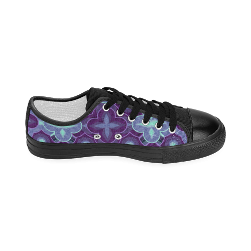 Purple blue pattern Women's Classic Canvas Shoes (Model 018)