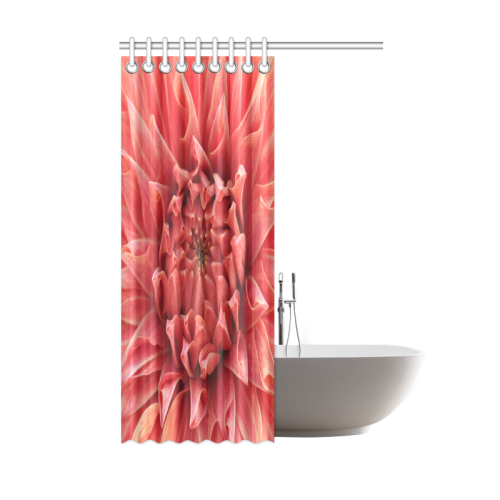 Bright Red Dahlia Flower Shower Curtain 48"x72"