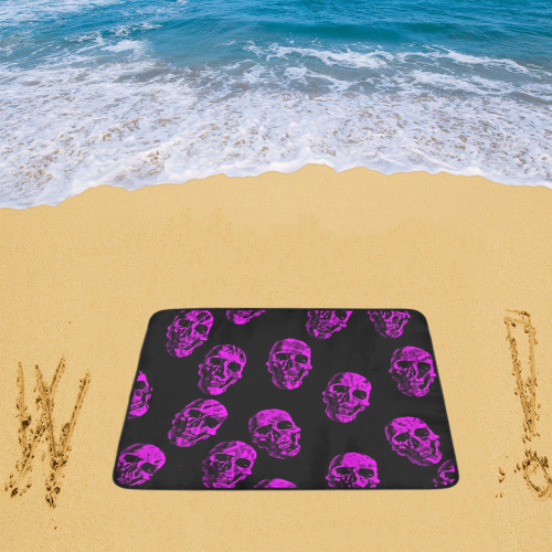 purple skulls Beach Mat 78"x 60"