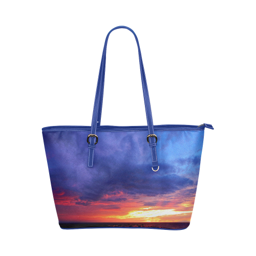 Evening's Face Leather Tote Bag/Small (Model 1651)