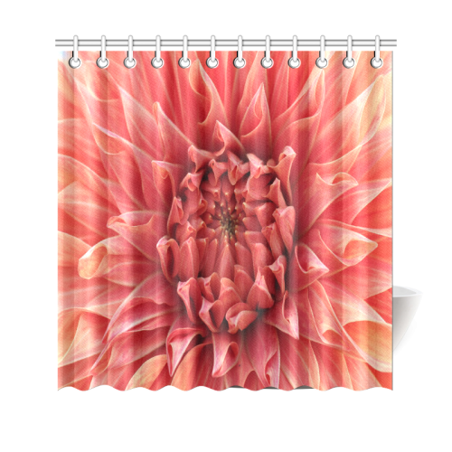 Bright Red Dahlia Flower Shower Curtain 69"x70"