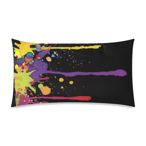 Crazy multicolored running SPLASHES Rectangle Pillow Case 20"x36"(Twin Sides)