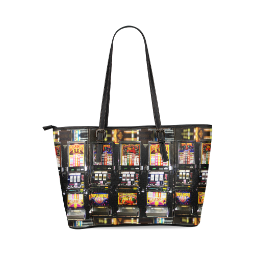 Lucky Slot Machines - Dream Machines Leather Tote Bag/Large (Model 1640)