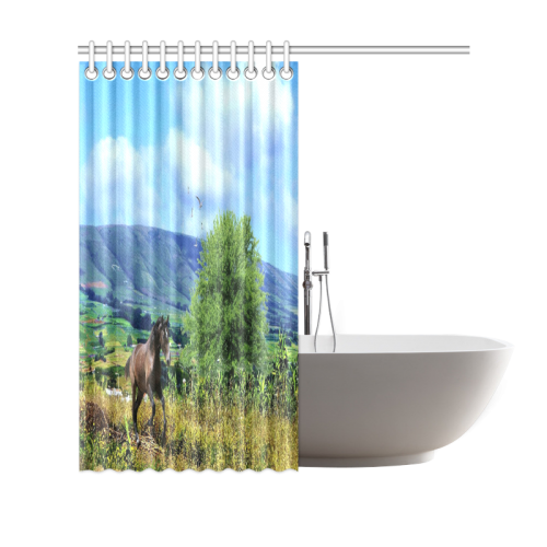 Mountain Side Gallop Shower Curtain 69"x70"