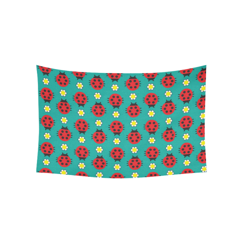 Ladybugs Cotton Linen Wall Tapestry 60"x 40"