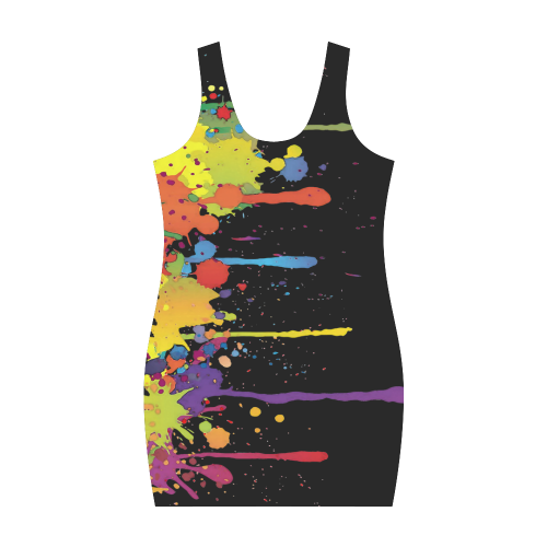 Crazy multicolored running SPLASHES Medea Vest Dress (Model D06)