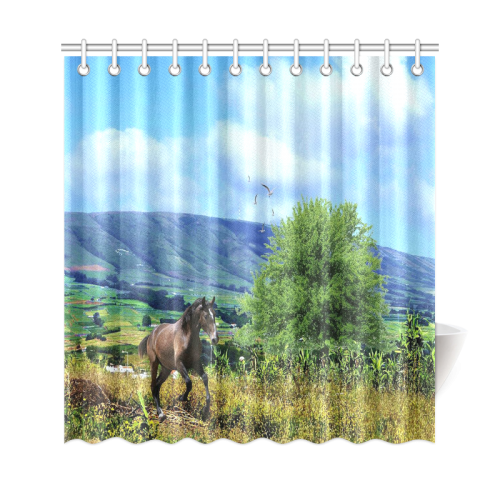 Mountain Side Gallop Shower Curtain 69"x72"