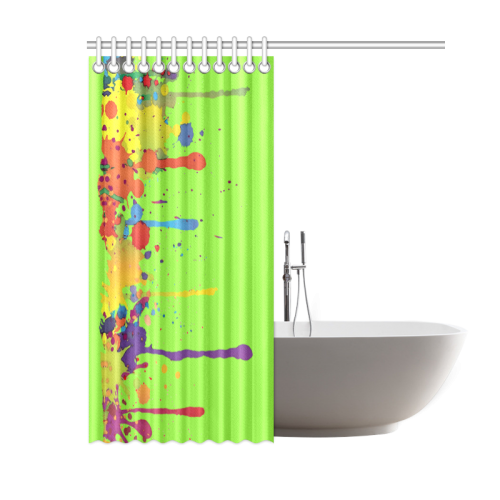 Crazy multicolored running SPLASHES Shower Curtain 60"x72"