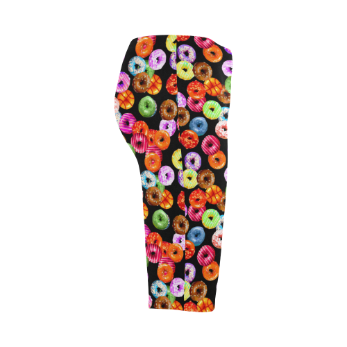 Colorful Yummy DONUTS pattern Hestia Cropped Leggings (Model L03)