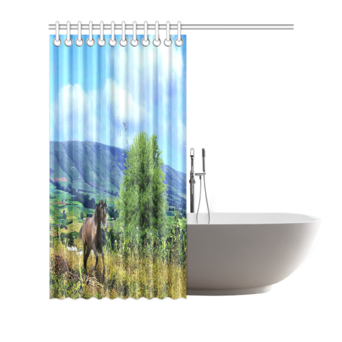 Mountain Side Gallop Shower Curtain 72"x72"