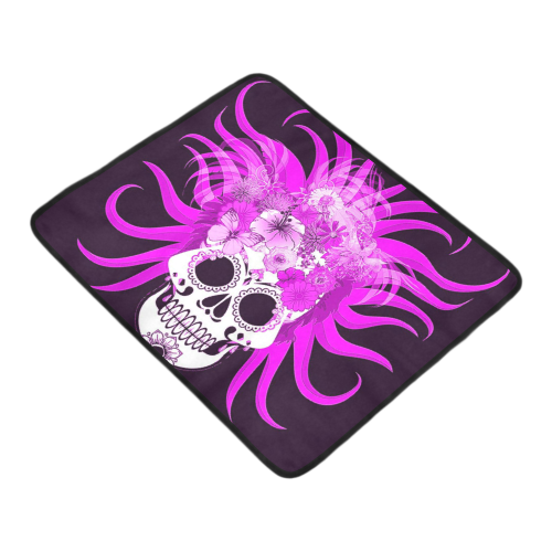 hippie skull,pink Beach Mat 78"x 60"