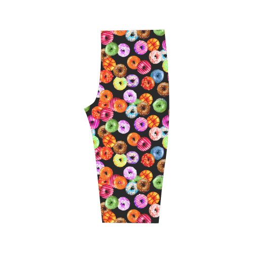 Colorful Yummy DONUTS pattern Hestia Cropped Leggings (Model L03)