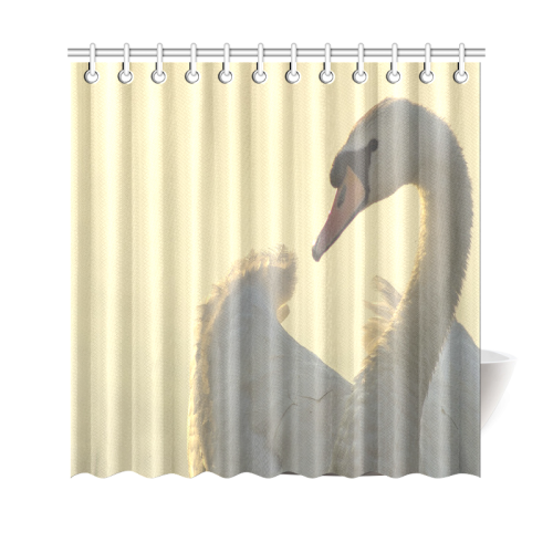 Graceful White Swan Shower Curtain 69"x70"