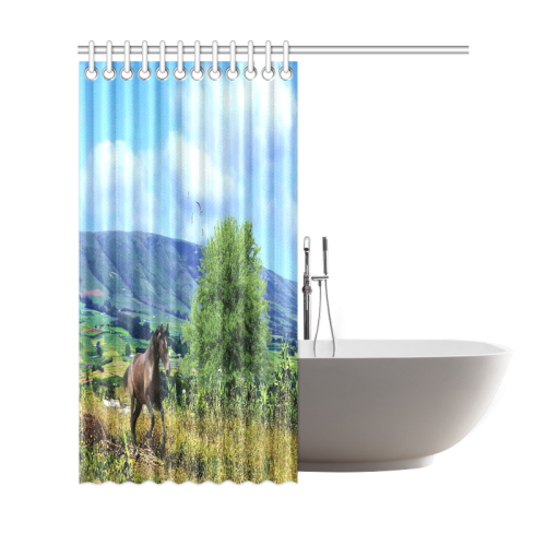Mountain Side Gallop Shower Curtain 69"x72"