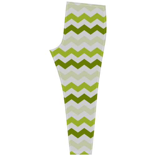 Green Lemon White Zig Zag Pattern modern Chevron Cassandra Women's Leggings (Model L01)