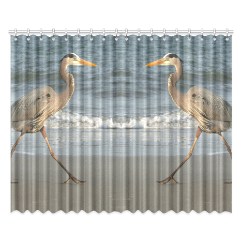 Blue Heron Stride Window Curtain 52"x84"(Two Pieces) ID D362205