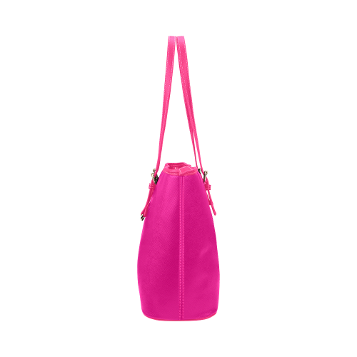 Hot Pink Happiness Leather Tote Bag/Large (Model 1651)