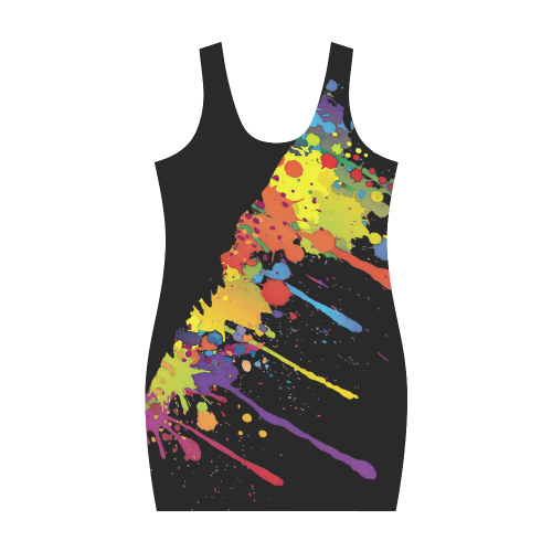 Crazy multicolored running SPLASHES Medea Vest Dress (Model D06)