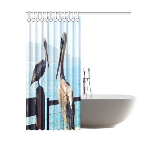 Seaside Pelican Chat Shower Curtain 60"x72"