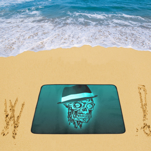elegant skull with hat,mint Beach Mat 78"x 60"