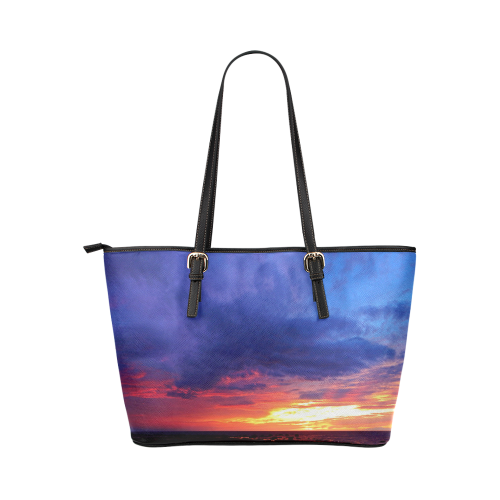 Evening's Face Leather Tote Bag/Small (Model 1651)