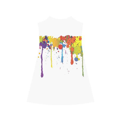 Crazy multicolored running SPLASHES Alcestis Slip Dress (Model D05)