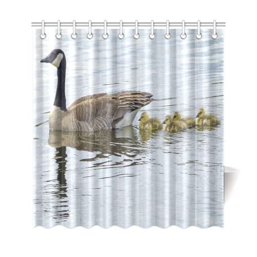 Goose And Baby Goslings Shower Curtain 69"x72"