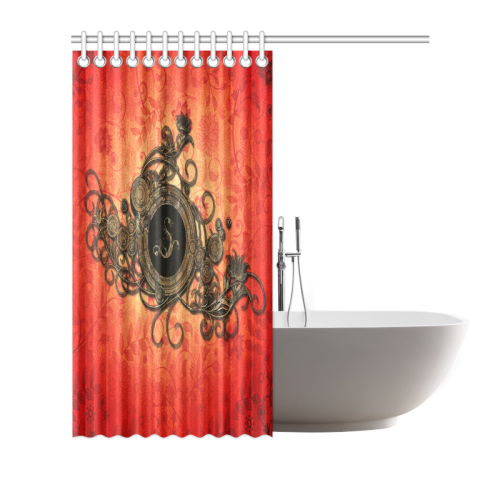 Decorative design, red and black Shower Curtain 72"x72"
